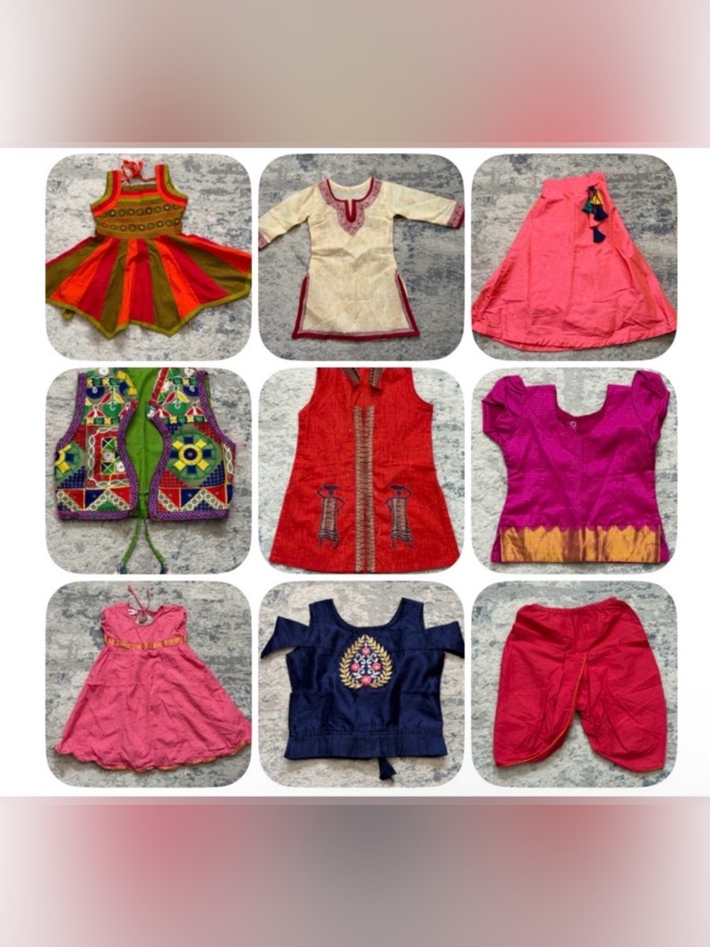 Traditional Indian/Pakistani Girls Clothing BundleSize 18-24, 6-Piece Ethnic Lot